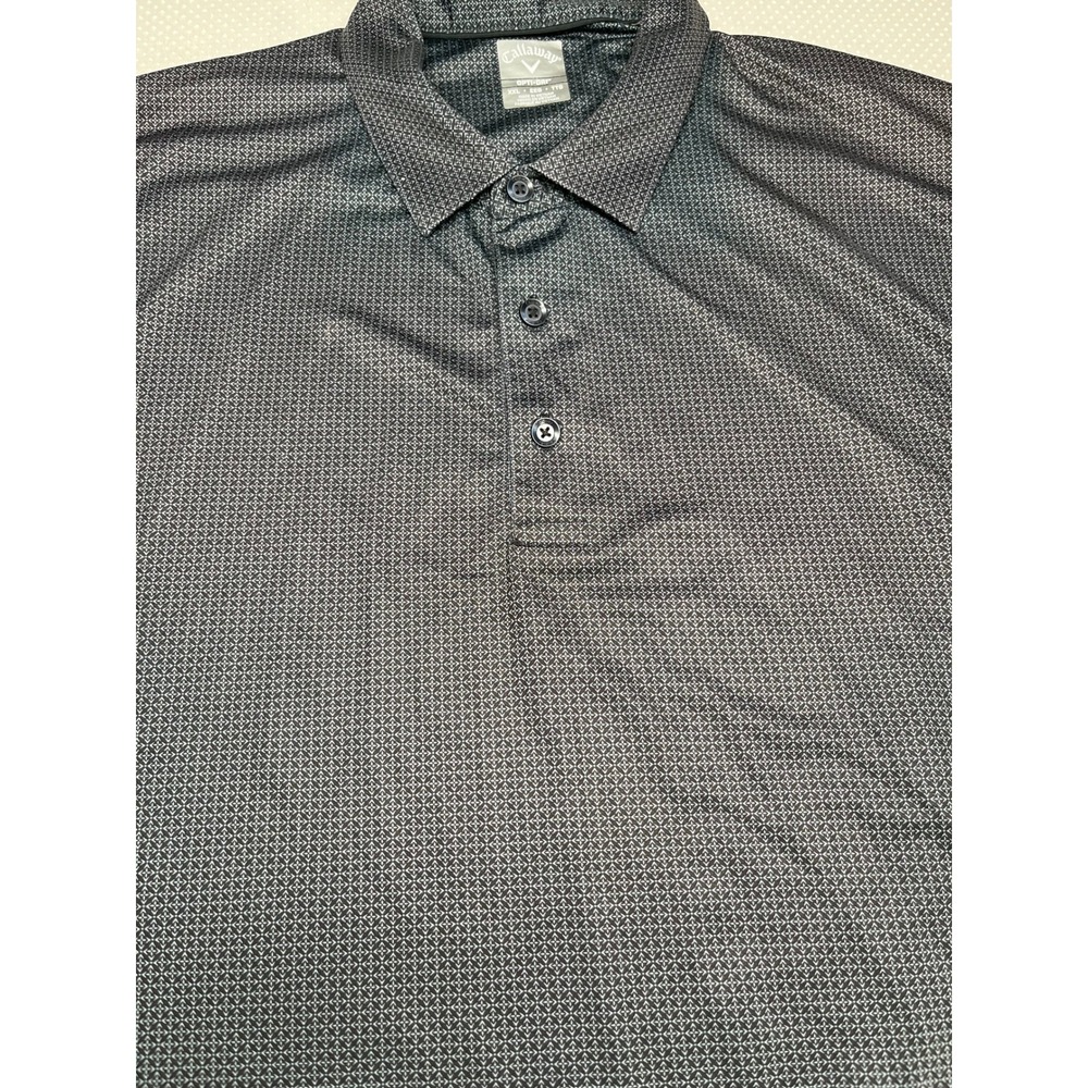 Callaway Opti Dri Mens XXL Geometric Print Golf Polo Shirt Short Sleeve - Picture 3 of 9
